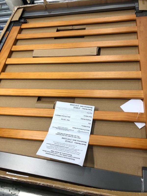 Photo 1 of Summer West End Safety Baby Gate, Honey Oak Stained Wood with Slate Metal Frame – 30” Tall, Fits Openings up to 36” to 60” Wide, Baby and Pet Gate for Wide Spaces and Open Floor Plans
