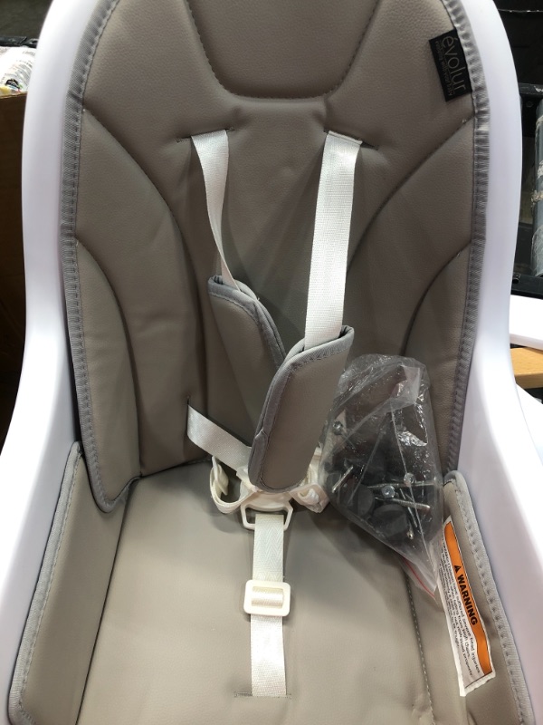 Photo 1 of Evolur Zoodle 2-in-1 High Booster Feeding Modern Design Toddler Chair, Removable Cushion, Adjustable Tray, Baby, Infant, Light Grey, 18.5 lbs

