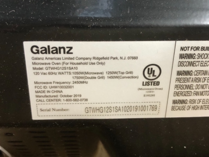 Photo 1 of Galanz GTWHG12S1SA10 4-in-1 ToastWave with TotalFry 360, Convection, Microwave, Toaster Oven, Air Fryer, 1000W,1.2 Cu.Ft, LCD Display, Cook, Sensor Reheat, Stainless Steel
