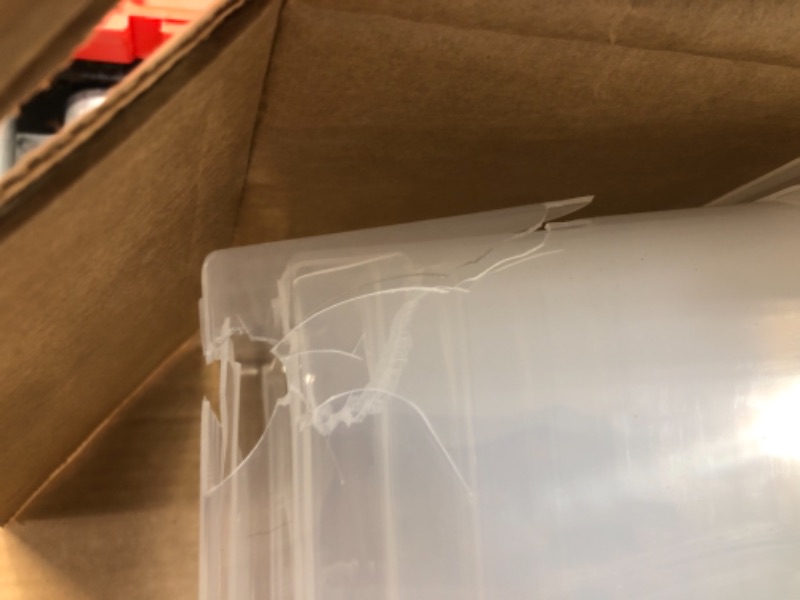 Photo 1 of IRIS USA 17 Qt. Lite Plastic Storage Bin Tote Organizing Container with Latching Lid, Great use for storing, Stackable and Nestable, 12 Pack, Clear
