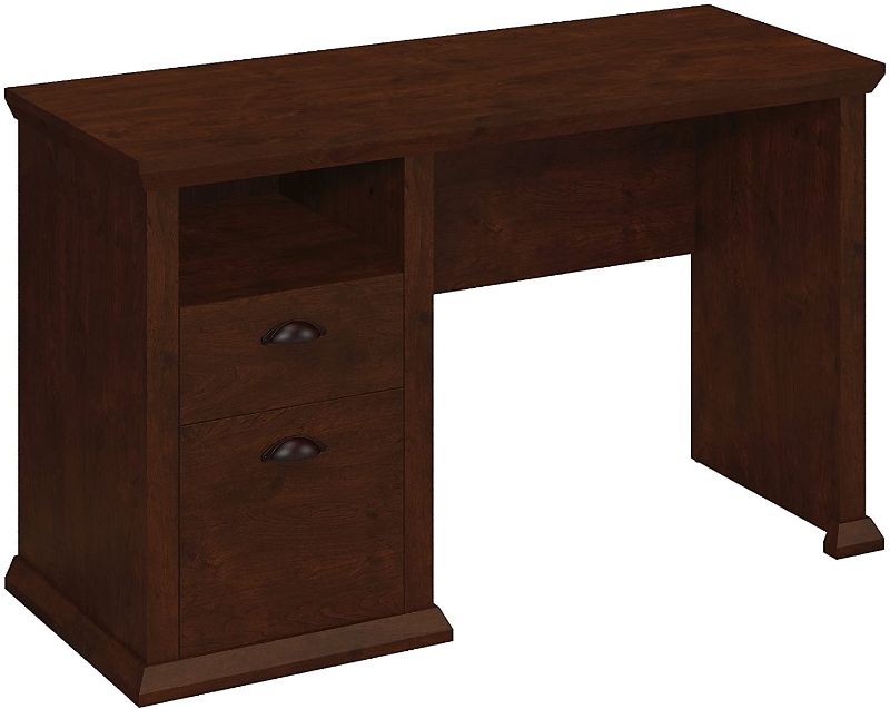 Photo 1 of Bush Furniture Yorktown Home Office Desk in Antique Cherry,
