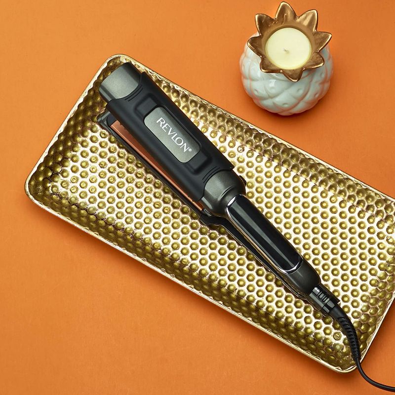 Photo 1 of REVLON Salon Straightener Copper + Ceramic Flat Iron, 1-1/2" XL, Black
