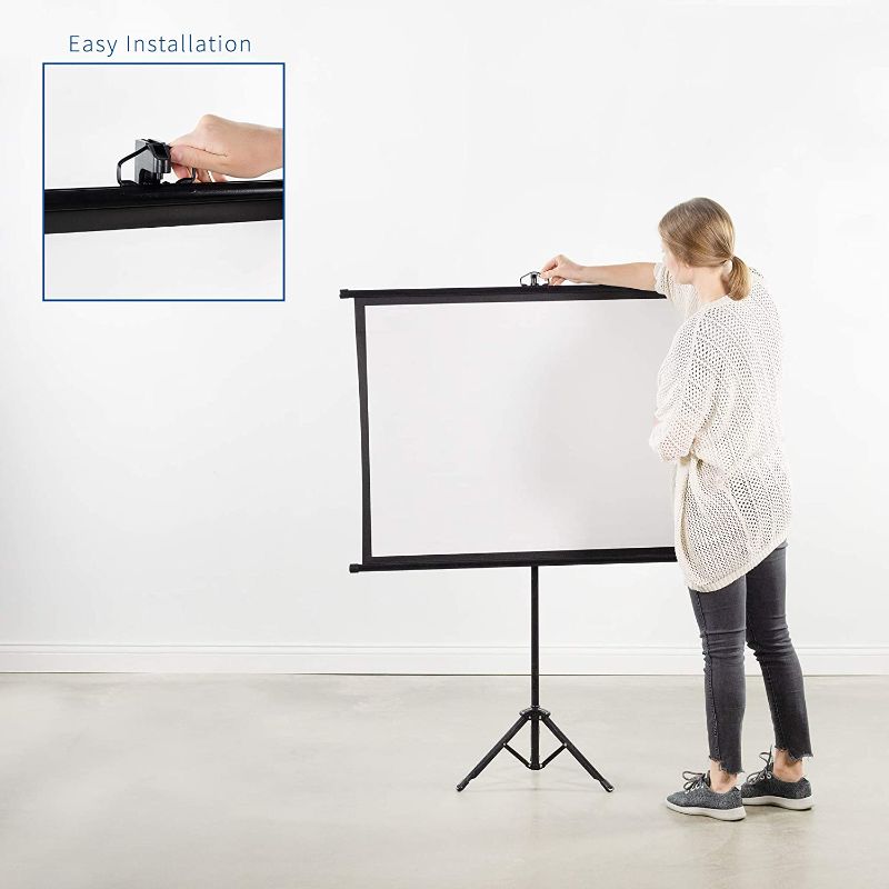 Photo 1 of VIVO 50 inch Mini Portable Indoor Outdoor Projector Screen, 50 inch Diagonal Projection, HD 4:3 Projection Pull Up Foldable Stand Tripod, PS-T-050B
