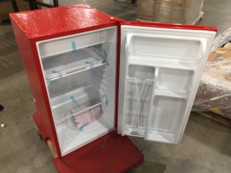 Photo 3 of Frigidaire Retro Bar Fridge Refrigerator with Side Bottle Opener, 3.2 cu. ft, Red
