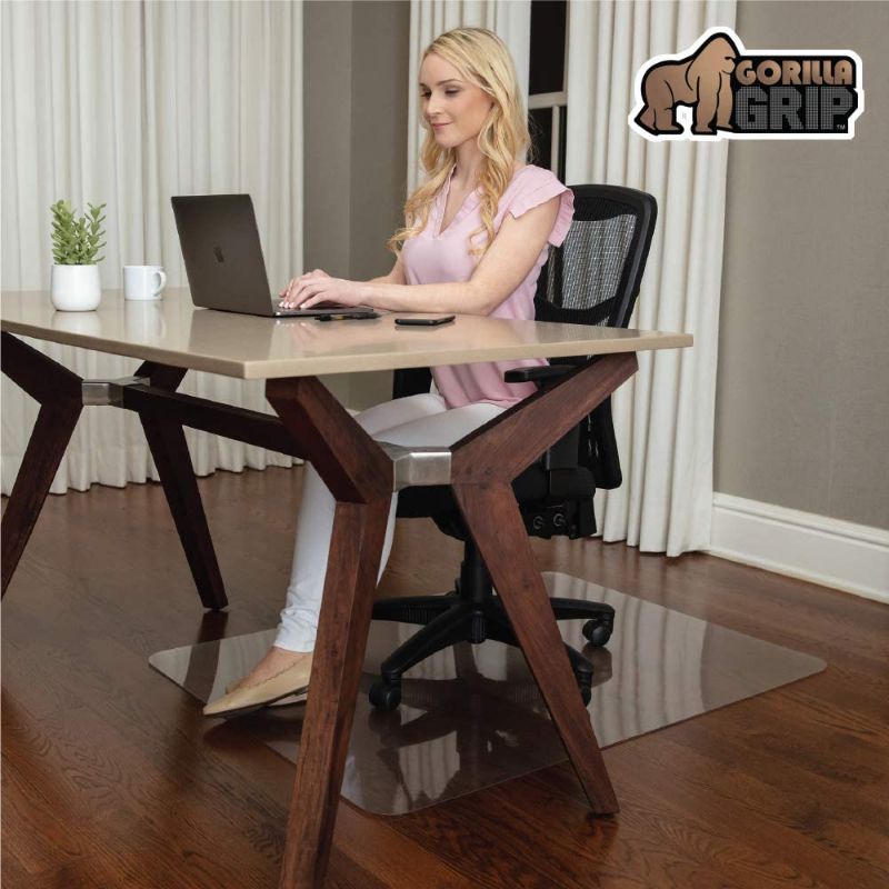 Photo 1 of Gorilla Grip Polycarbonate Won’t Crack, Easy Glide, Heavy Duty Slip Resistant Chair Mat, Protects Hardwood Floors, Transparent Mats for Desk Chairs, Office and Home, 48x36, Clear
