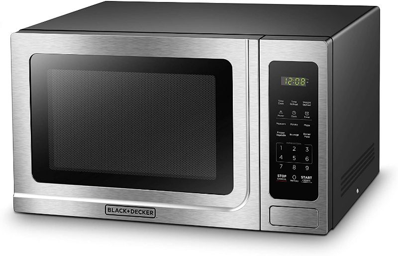 Photo 1 of ***PARTS ONLY*** BLACK+DECKER EM036AB14 Digital Microwave Oven with Turntable Push-Button Door, Child Safety Lock, Stainless Steel, 1.4 Cu.ft
