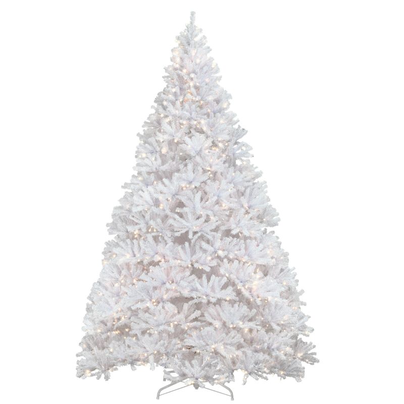 Photo 1 of 12-foot Kingswood White Fir Pencil Tree with Clear Lights
