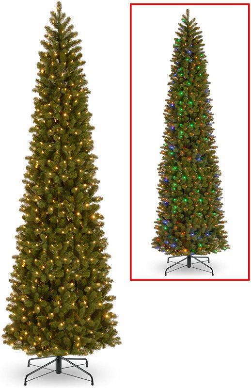 Photo 1 of ***INCOMPLETE//MISSING BOXES*** National Tree Company Pre-lit 'Feel Real' Artificial Giant Slim Downswept Christmas Tree, Green, Douglas Fir, Dual Color LED Lights, Includes PowerConnect and Stand, 12 feet
