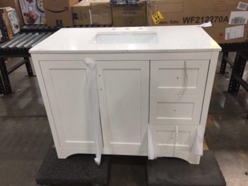 Photo 2 of 42 Inch Single Bathroom Vanity In White - Elegant Lighting VF17042WH
