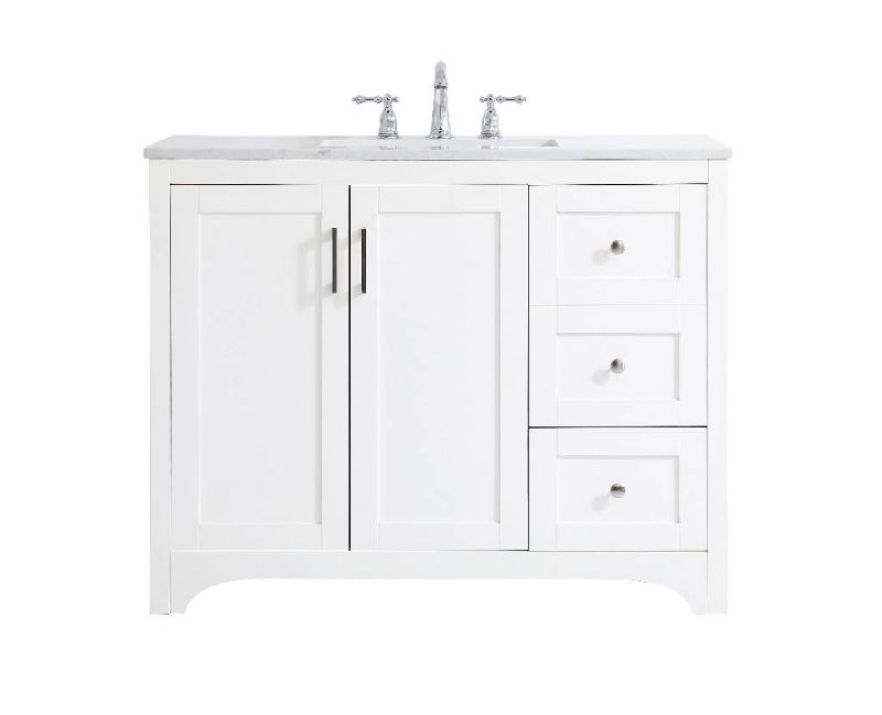 Photo 1 of 42 Inch Single Bathroom Vanity In White - Elegant Lighting VF17042WH
