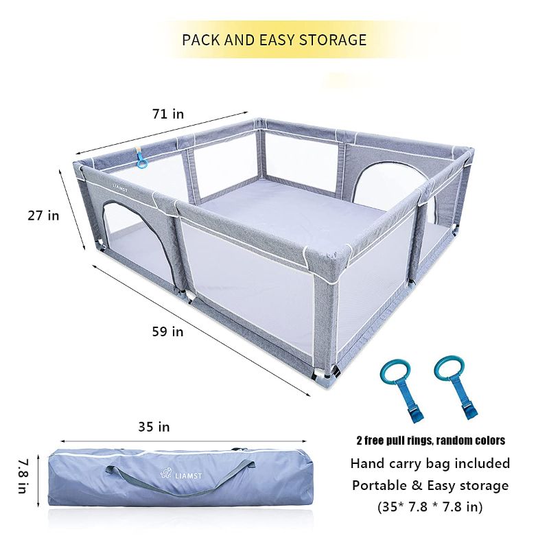 Photo 1 of Baby Playpen,Playpens for Babies, Extra Large Playpen for Toddlers,Kids Safety Play Center Yard with gate, Sturdy Safety Baby Fence Play Area for Babies, Toddler, Infants
