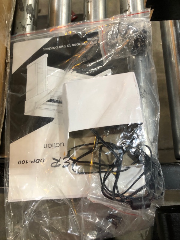 Photo 1 of Donner DDP-100 88-Key Weighted Action Digital Piano, Beginner Bundle with Furniture Stand, Power Adapter, Triple Pedals, MP3 Function, Black ***MISSING LEG***
