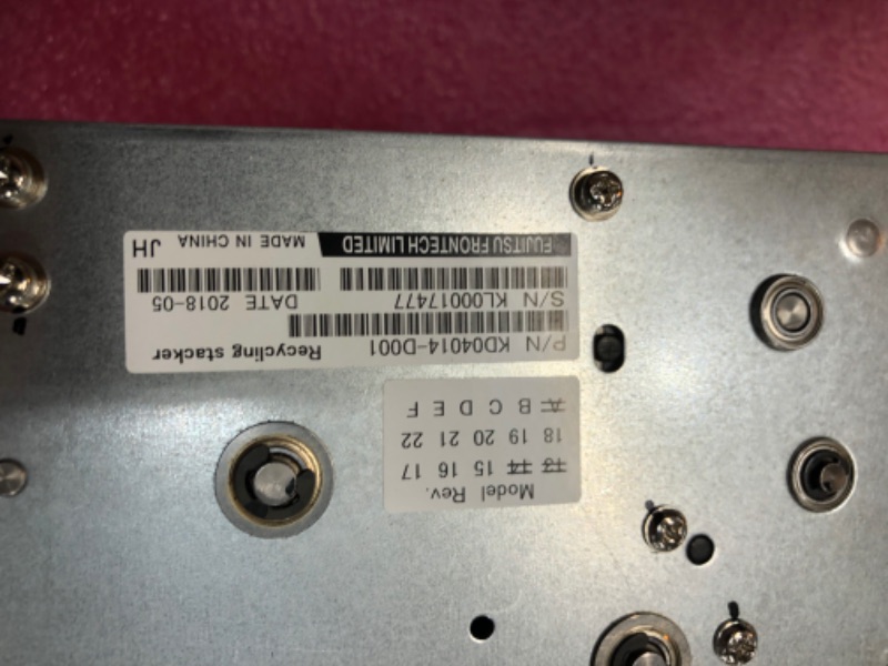 Photo 1 of Bill Stacker Fujitsu Recycler Arm Module Money Kd04014