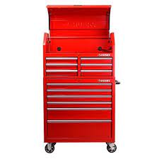 Photo 1 of 36 in. 12-Drawer Red Tool Chest and Cabinet Combo
