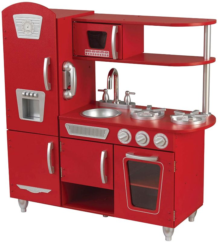 Photo 1 of KidKraft Vintage Play Kitchen, Red, Gift for Ages 3+
