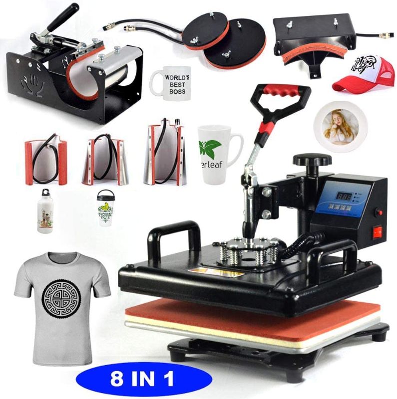 Photo 1 of 8 in 1 Heat Press Machine Digital Combo Heat Transfer Sublimation Print Machine T-Shirts/Mug/Plate/Cap/Cup Swing Away Heat Transfer Machine (8 in 1 Swing Away New)
