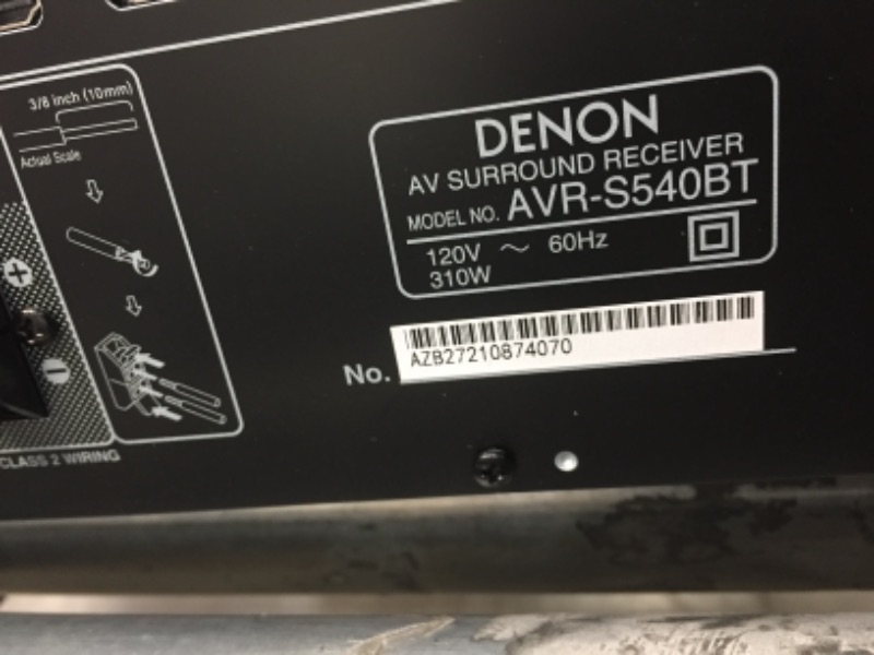 Photo 7 of Denon AVR-S540BT 5.2 Channel 4K Ultra HD AV Receiver W/ Dolby Vision, HDR & Bluetooth
