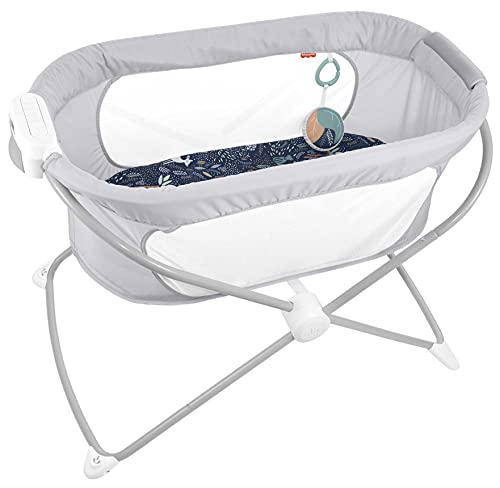 Photo 1 of Fisher-Price Soothing View Vibe Bassinet – Moonlight Forest, Folding Portable Baby Cradle with Calming Vibrations and Music [Amazon Exclusive]
