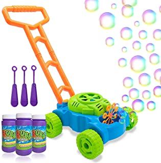 Photo 1 of Lydaz Bubble Mower for Toddlers, Kids Bubble Blower Machine Lawn Games, Outdoor Push Toys, Christmas Birthday Toys Gifts for Preschool Baby Boys Girls
