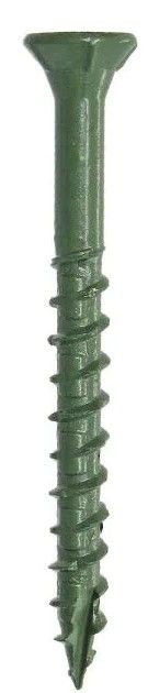 Photo 1 of 2-1/2 in. Green Exterior Self-Starting Star Flat-Head Wood Deck Screws #9 (1 lb./87 pcs) - 2 pack