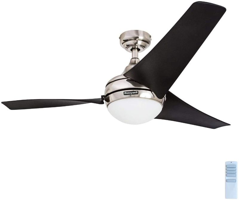Photo 1 of 
Honeywell 50195 Rio 52" Ceiling Fan with Remote Control, Contemporary Integrated LED Light Kit and High Power Blades, Brushed Nickel
Color:Brushed Nickel