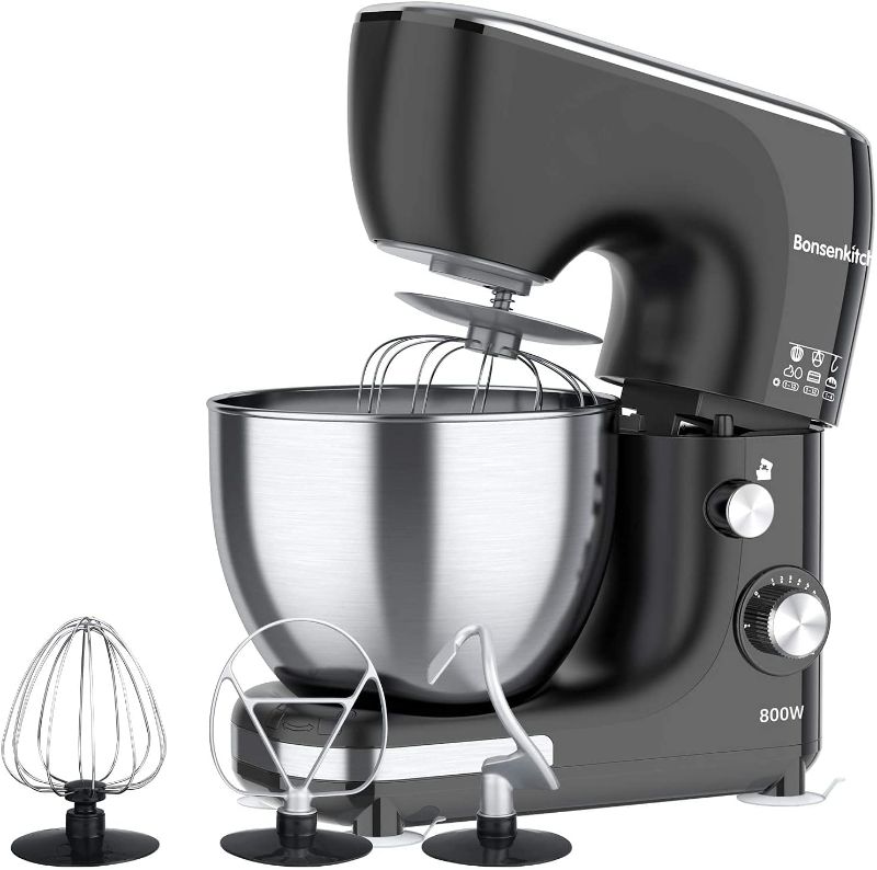 Photo 1 of 
Bonsenkitchen Household Stand Mixer 800W, 11-Speed Dough Mixer Tilt-Head Electric Mixer with 5.5-Quart Stainless Steel Bowl, Dough Hook, Whip & Mixing...