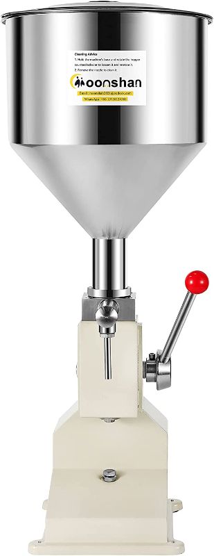 Photo 1 of 
Moonshan Manual Liquid Filling Machine Paste Filling Machine Bottle Filler Machine for Cosmetic Oil Lip Gloss Cream Shampoo Honey(5-50ml (0.17-1.7 oz))
Size:5-50ml (0.17-1.7 oz)