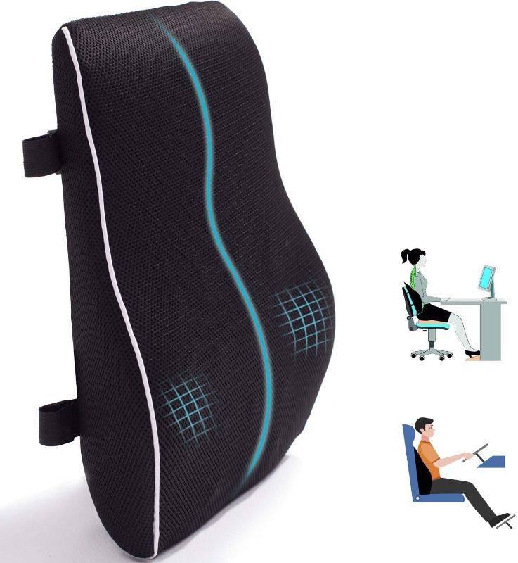 Photo 1 of 
Lumbar Support Pillow for Office Chair Car Memory Foam Back Cushion for Back Pain Relief Improve Posture Large Back Pillow for Computer, Gaming Chair,...