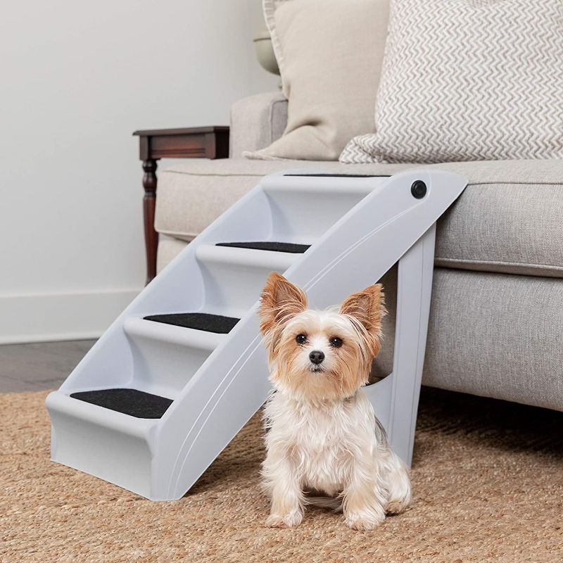 Photo 1 of 
PetSafe CozyUp Folding Pet Steps - Foldable Dog Stairs for High Beds - Dog Steps for Large Dogs, Puppies and Cats - Pet Stairs Support up to 200 Pounds - 19...
Style:Pet Steps - Standard