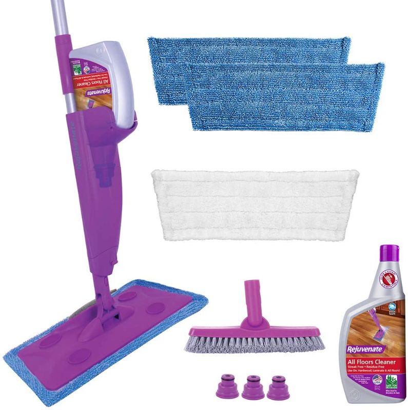 Photo 1 of 
Rejuvenate Click N Clean Multi-Surface Spray Mop System Complete Bundle Includes Free Click-On Pro Grade Grout Brush 1 x 32oz No-Bucket Floor Cleaner...
Style:Click N Clean Bundle with 3 Pads