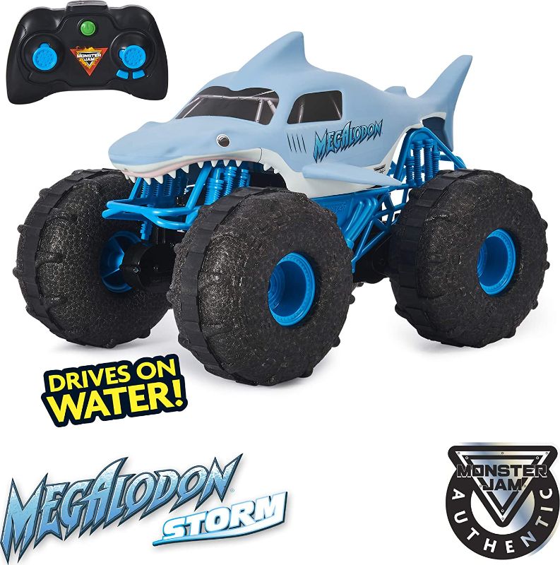 Photo 1 of 
Monster Jam, Official Megalodon Storm All-Terrain Remote Control Monster Truck Toy Vehicle, 1:15 Scale
Color:Megalodon Storm