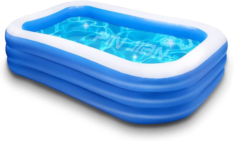 Photo 1 of 
Inflatable Swimming Rectangle Pools for Adult for Yards Blow up Family Pool Outdoor Clearance Outdoor… (Blue-White)