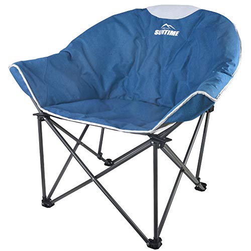 Photo 1 of Suntime Sofa Chair, Oversize Padded Moon Leisure Portable Stable Comfortable Folding Chair for Camping, Hiking, Carry Bag, Blue
**USED, DAMAGED**
