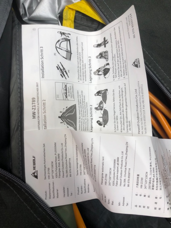 Photo 1 of Hewolf Waterproof Instant Camping Tent - 2-3 Person Easy Quick Setup Dome Family Tents for Camping,Double Layer Flysheet Can be Used as Pop up Sun Shade
**USED**