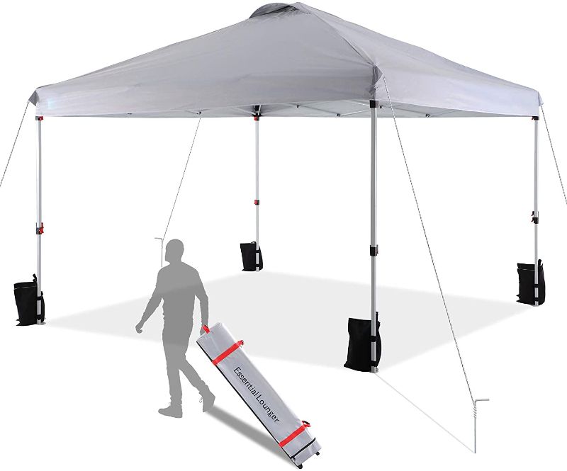 Photo 1 of 10 x 10 Pop-up Canopy Tent, Commercial Instant Outdoor Beach Canopy Sun Shelter-Series with Wheeled Bag, Canopy Sandbags x 4, Tent Stakes x 4, Canopy (Gray)
**USED, MINOR DAMAGES**
