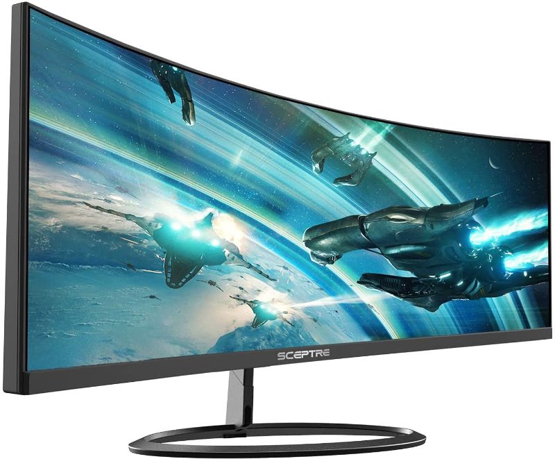 Photo 1 of Sceptre Curved 30" 21:9 Gaming LED Monitor 2560x1080p UltraWide Ultra Slim HDMI DisplayPort Up to 85Hz MPRT 1ms FPS-RTS Build-in Speakers, Machine Black (C305W-2560UN)
**COULD NOT TURN ON NO POWER CORDS OR ANYOTHER CORDS INCLUDED**
