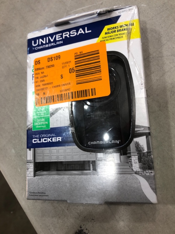 Photo 1 of Chamberlain KLIK5U-BK2 Clicker 2-Button Garage Door Opener Remote with Visor Clip, Black
