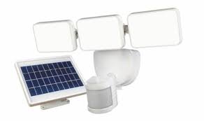 Photo 1 of 180° 3-Head White Solar Powered Motion Outdoor Integrated LED Flood Light
