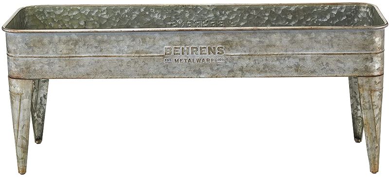 Photo 1 of Behrens M19GP1 30in Embossed Aged Galvanized Planter with Legs
