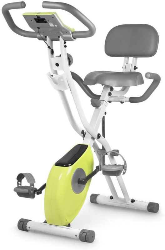 Photo 1 of ***PARTS ONLY*** leikefitness LEIKE X Bike Ultra-Quiet Folding Exercise Bike, Magnetic Upright Bicycle with Heart Rate,LCD Monitor and easy to assemble 2200 (YELLOW)  (DAMAGED SEE PICTURE/LOOSE PARTS)
