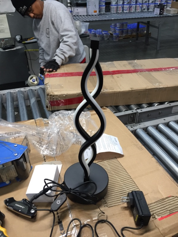 Photo 1 of NUÜR Infinity Spiral LED Table Lamp Black, Dimmable Metallic Beside Lamp with Touch Controller, 3 Colour Temperature, 13 Inch Height, Decorative Lamp for Home, Living Room & Office
