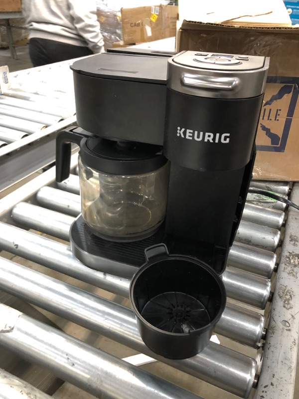 Photo 6 of Keurig K-Duo Coffee Maker, Single Serve and 12-Cup Carafe Drip Coffee Brewer, Compatible with K-Cup Pods and Ground Coffee, Black
**USED, MINORLY BUSTED OPENED ON THE SIDE**