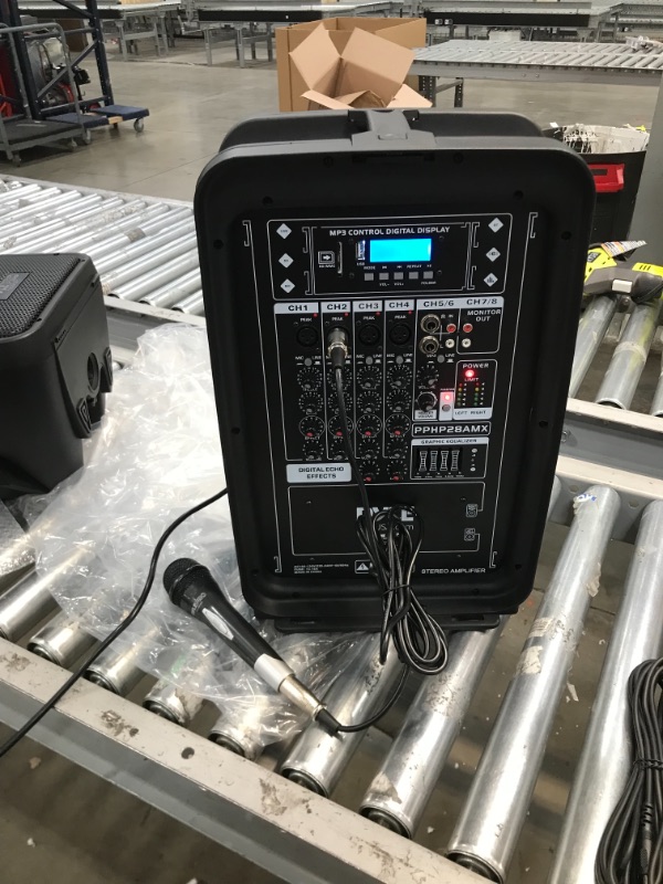 Photo 8 of Pyle PA Speaker DJ Mixer Bundle - 300 W Portable Wireless Bluetooth Sound System
**USED, COULD NOT GET MIC TO FUNCTION**