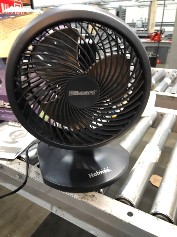 Photo 3 of **UNFUNCTIONAL** HAOF90-UC Blizzard 8 Inch Three-Speed Oscillating Table/Wall Fan- Charcoal
