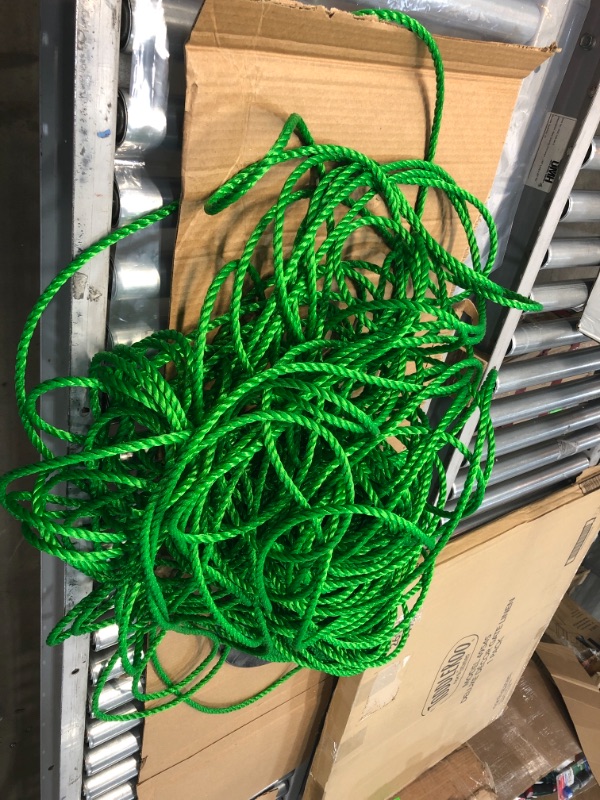 Photo 2 of **SLIGHTLY DIFFERENT FROM STOCK PHOTO**
3/8 in. x 300 ft. Solid Braid Multi-Filament Polypropylene Derby Rope in Green
