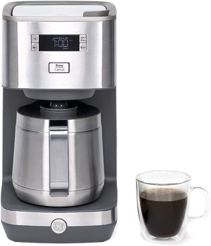 Photo 1 of **LEAKS** GE Drip Coffee Maker With Timer | 10-Cup Thermal Carafe Coffee Pot Keeps Coffee Warm for 2 Hours | Adjustable Brew Strength | Wide Shower Head for Maximum Flavor | Kitchen Essentials | Stainless Steel
