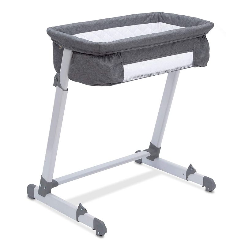 Photo 1 of **INCOMPLETE**
Simmons Kids By The Bed City Sleeper Bassinet - Adjustable Height Portable Crib with Wheels & Airflow Mesh, Grey Tweed
