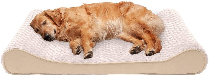 Photo 1 of **DIFFERENT FROM STOCK PHOTO AND DAMAGED**
Furhaven Orthopedic, Cooling Gel, and Memory Foam Pet Beds for Small, Medium, and Large Dogs - Ergonomic Contour Luxe Lounger Dog Bed Mattress 