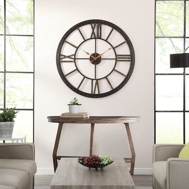 Photo 1 of **DIFFERENT FROM STOCK PHOTO and INCOMPLETE**
FirsTime & Co. Big Time Wall Clock,  Oil Rubbed Bronze Plastic, Gold/black
