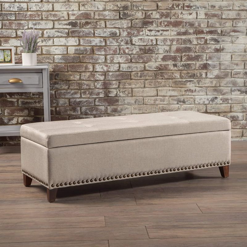 Photo 1 of **DAMAGED**
Christopher Knight Home Gavin Fabric Storage Ottoman, Beige
